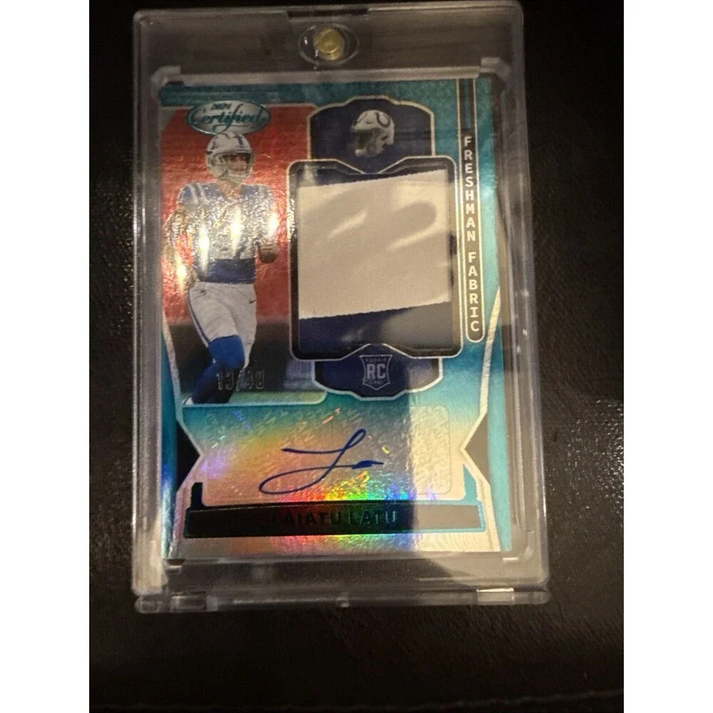 2024 Panini Certified Signatures Laiatu Latu /49 Colts Teal Rookie RPA